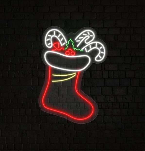 Colorful Stocking Neon Sign