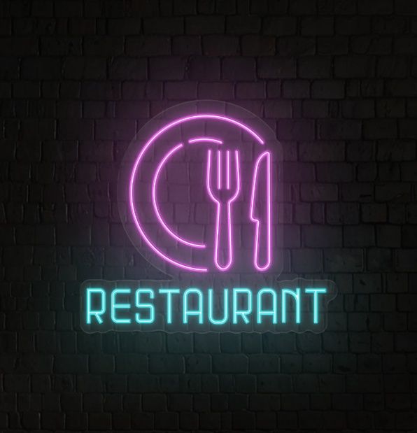 Cutlery & Dish Restaurant Neon Sign