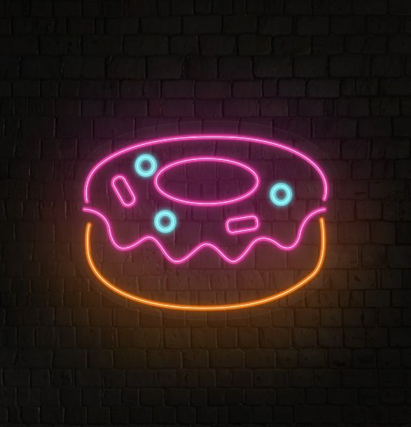 Frosted Donut Neon Sign