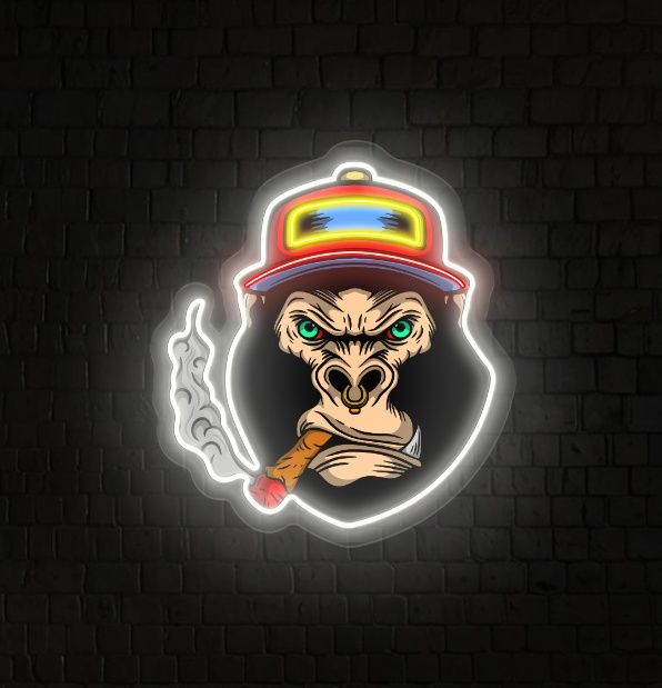 Naughty Monkey LED Neon Sign Light Pop Art